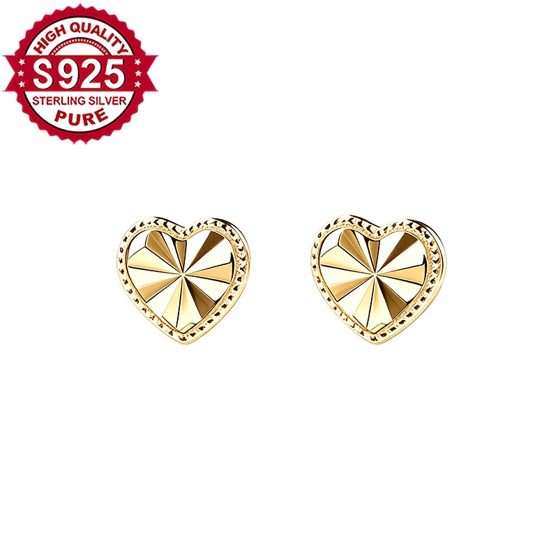 Super Flash Love Heart Earrings in S925 Silver, Unique Style