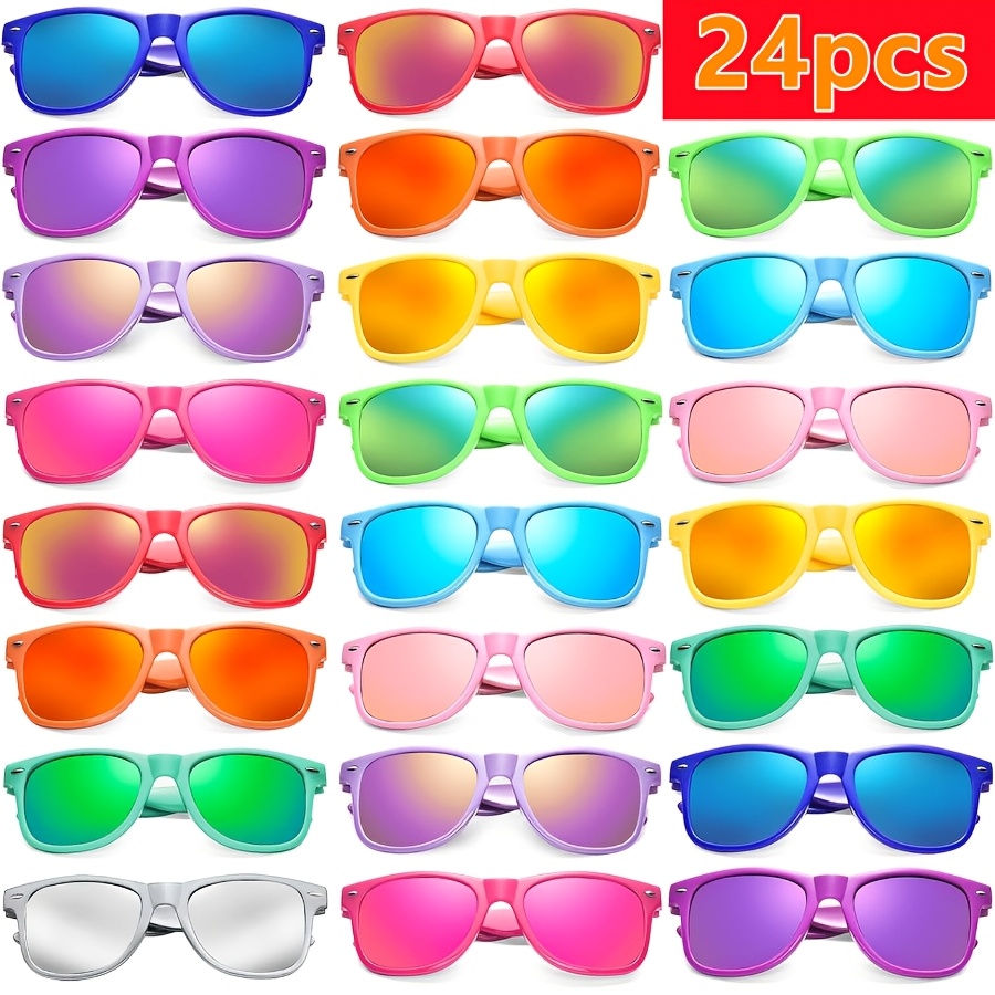 TEMU 24/12/5pcs Sets Of Adult Neon, Traditional Reflective Lenses, Unisex, Large Pack, Perfect For Birthdays, And Party Favors, Men's/women's Styles