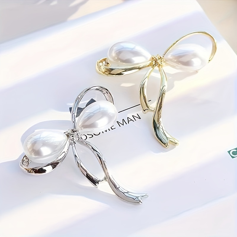 Gorgeous Bow Angel Faux Pearl Brooches Pin For Women - Temu