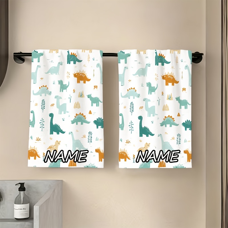 TEMU 1pc Custom-name Dinosaur Classic Towel, Absorbent, Lightweight, And Quick-drying. Towels At Home, , The Pool, Or The Beach. Custom- You, , And