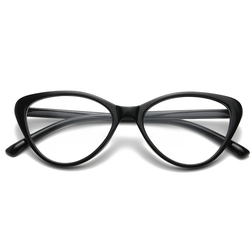 Vintage Cat-eye Glasses Black Frame Clear Lens Women' Versatile Daily Personality