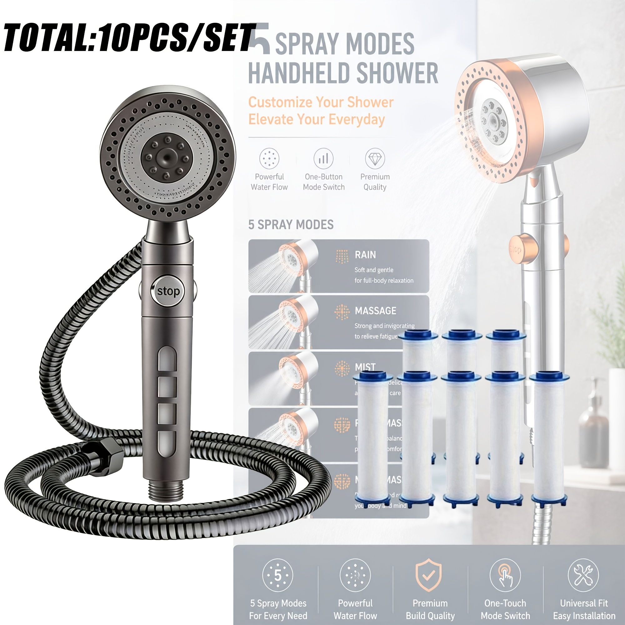 10pcs RV Shower and Bathtub Replacement Filter Cartridge Set