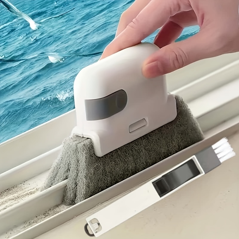 TEMU 2pcs Set | Window Track Cleaning Brush - Detachable Door And Window Sill Brush, Glass Corner Cleaner, Plastic No-charge Edge Cleaner, Suitable