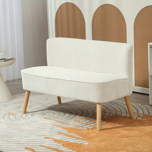 46 inch modern white 2 seater sofa loveseat with hardwood frame cream cushioned seats backrest space saving for small living rooms easy assembly durable fabric couch beige options plush foam padding sturdy hardwood legs contemporary style for apartments condos small apartment seating contemporary couch stylish seating durable upholstery twoseater sofa compact loveseat minimalist decor