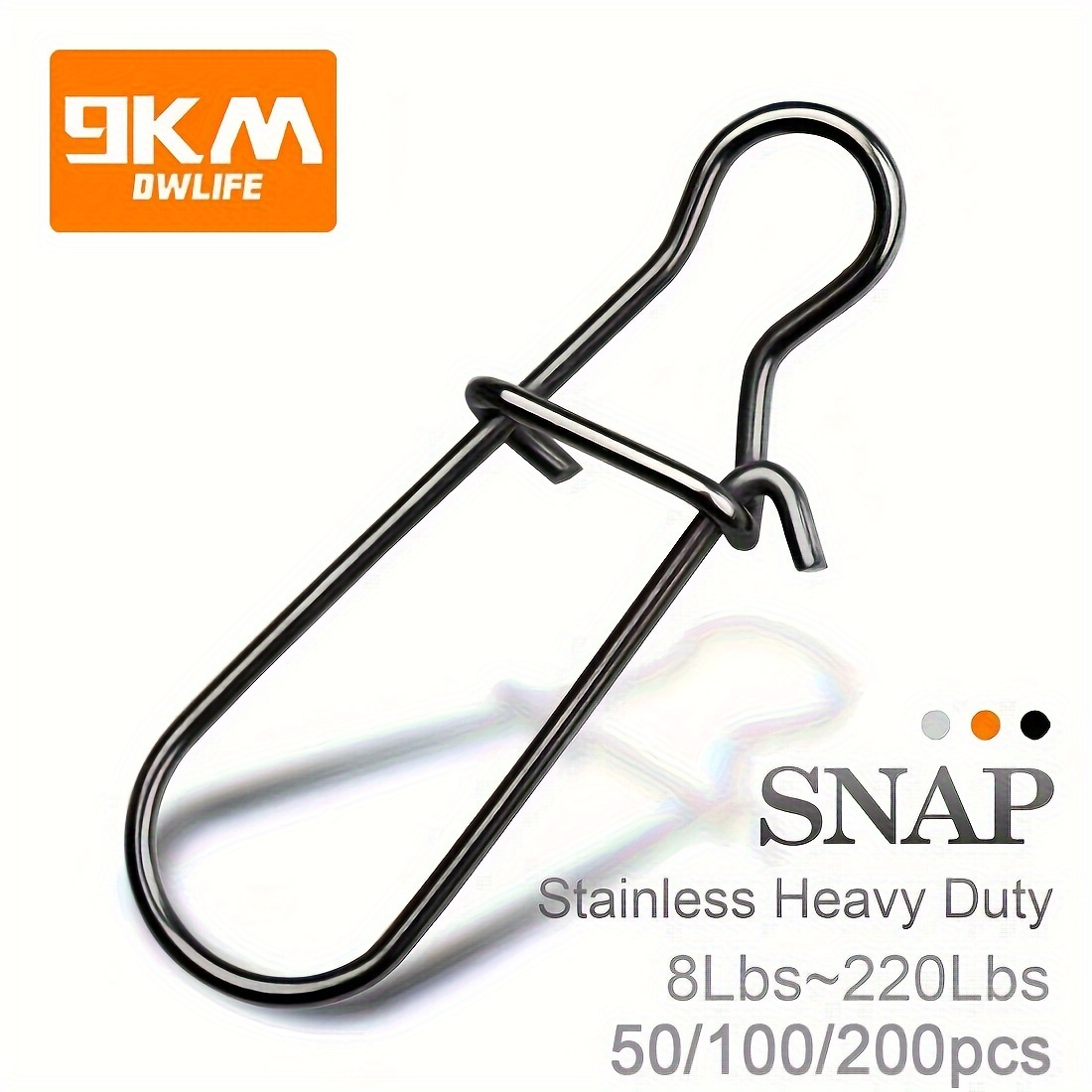 

50//200pcs 9km Stainless Steel Fishing Snaps - Lure Connection For 8lb-220lb Sea & Freshwater Fishing!