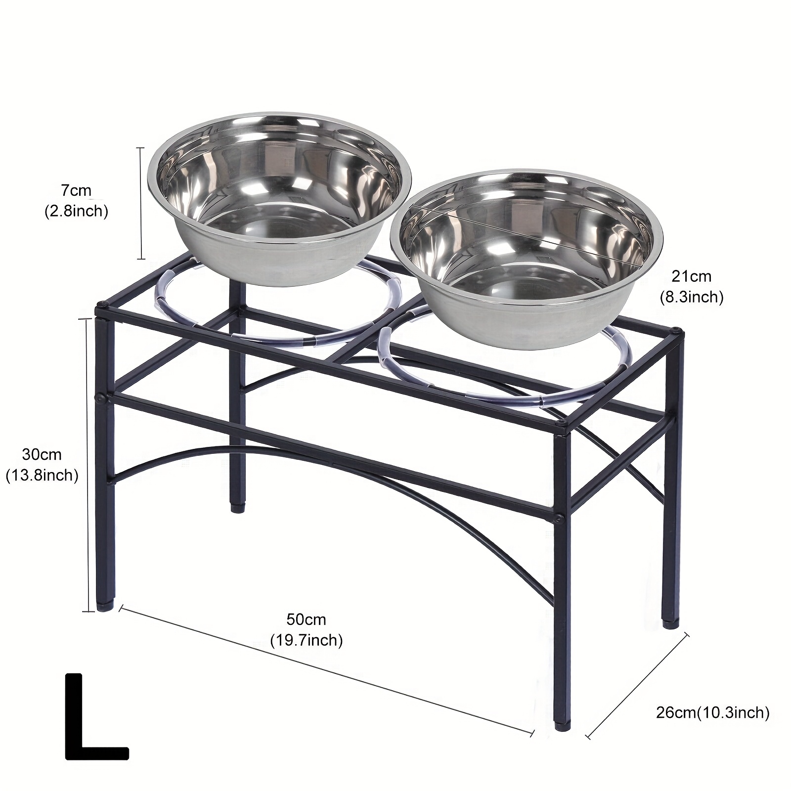 TEMU Pet Feeder Raised Dog Bowl With 2 Stainless Steel Raised Pet Feeder Dog Bowl For Pet Cat Dogs Pet Bowl Stand Raised Pet Feeder Bowl, Non Spill