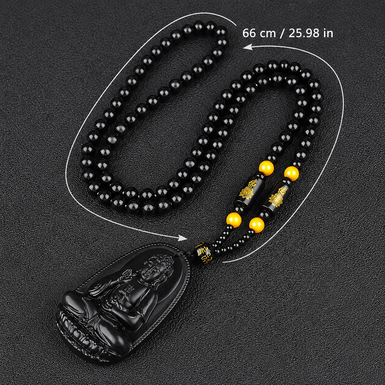 Black Beaded Pendant Necklace, Vintage Charm for Daily Wear