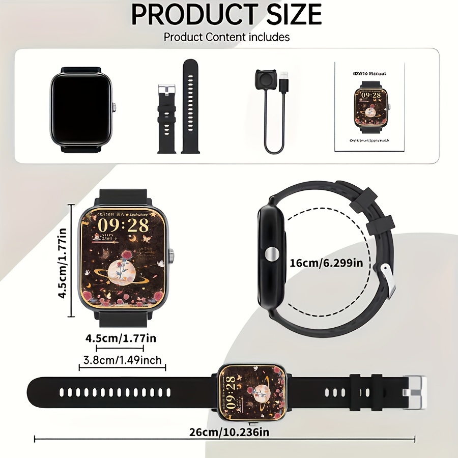 Montre Connectée 1,83 Pouces pour Femmes/Hommes, Plus de 100 Modes Sportifs, Compatible Android et IOS, Montre Légère, Écran Tactile Fluide, Bracelet en Silicone, Compagnon d'Exercice, Surveillance de la Santé/Notifications/Compteur de Pas/Calories/Activité, Appareil Connecté Moderne, Traqueur