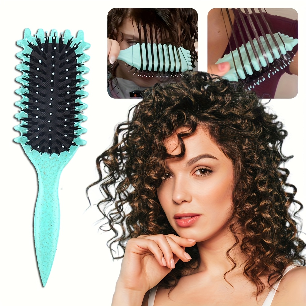 professional curly hair comb black bristles cushion design Temu