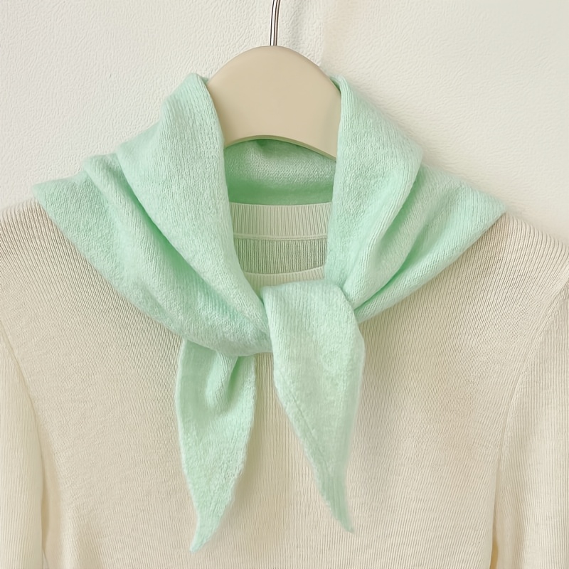 Solid Color Triangle Shape Scarf, Warm Touch & Clean Cut