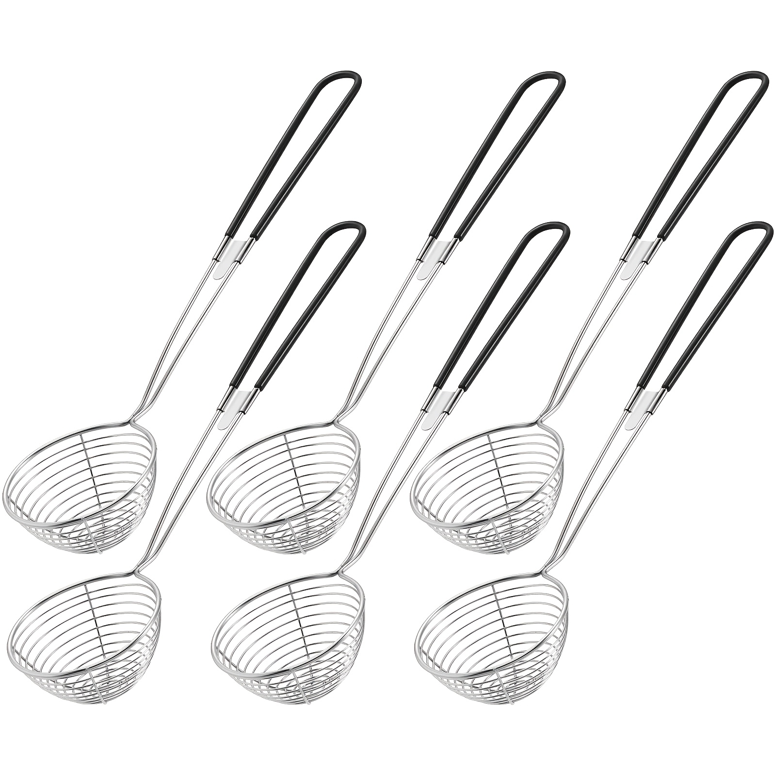 TEMU 6pcs Hot Pot Kit Strainer Scoops Stainless Steel 2.5 Inch Mini Strainer Skimmer Pasta Mesh Spoon Asian Skimmer Spoon Ladle With Handle For Home
