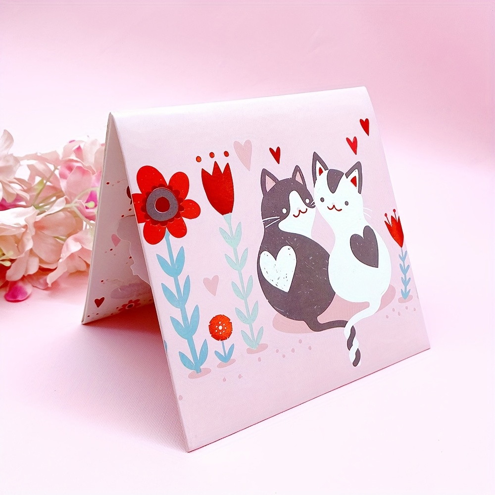 

3d Animal Heart Pop-up Card For Valentine's Day, Laser-cut Paper Greeting Card Suitable For Girlfriend, , Friends, And Colleagues