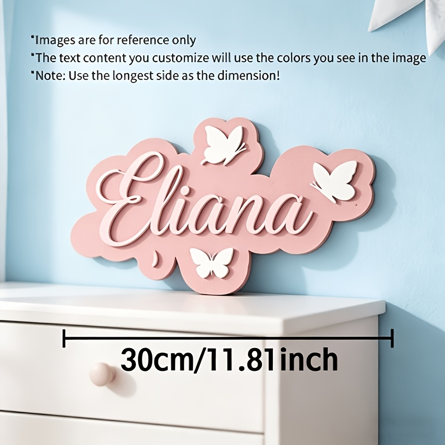 TEMU Personalized Customization, Cloud Wooden Nameplate, Custom Name Wind Chime Room Decoration Door Name Decoration Personalized Custom Gift Home