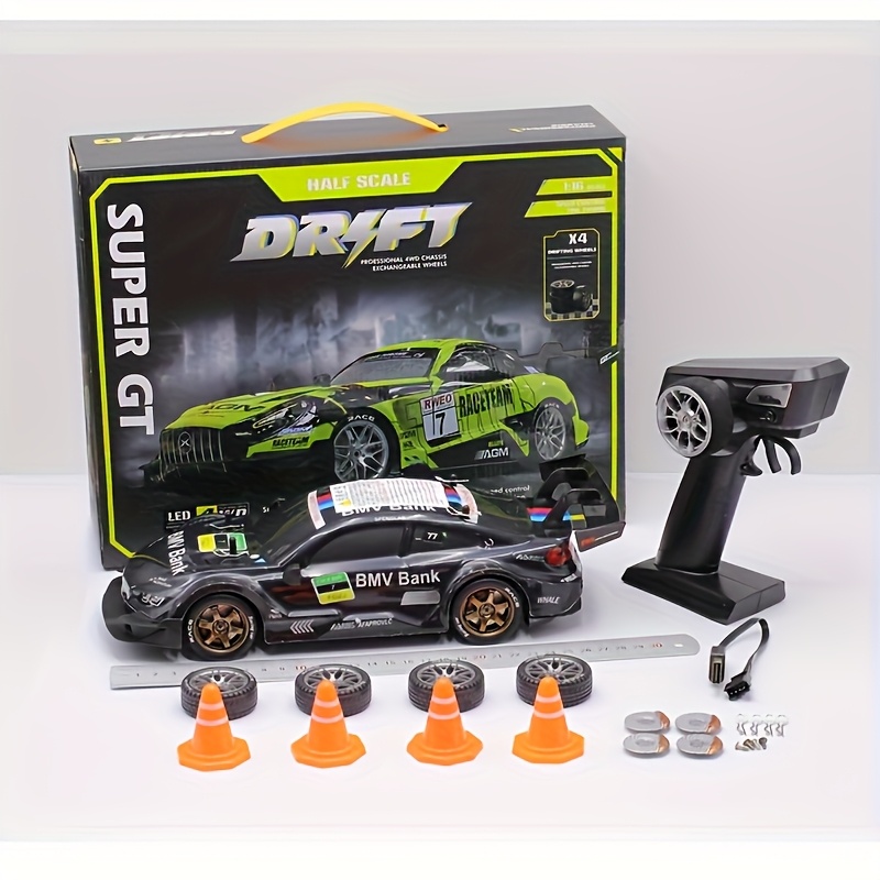 TEMU Cool Painted Remote Control Toy Racing Car, Back-to-school Gift, Christmas Gift, Gift For Children, With Remote Control + Replaceable Wheel +