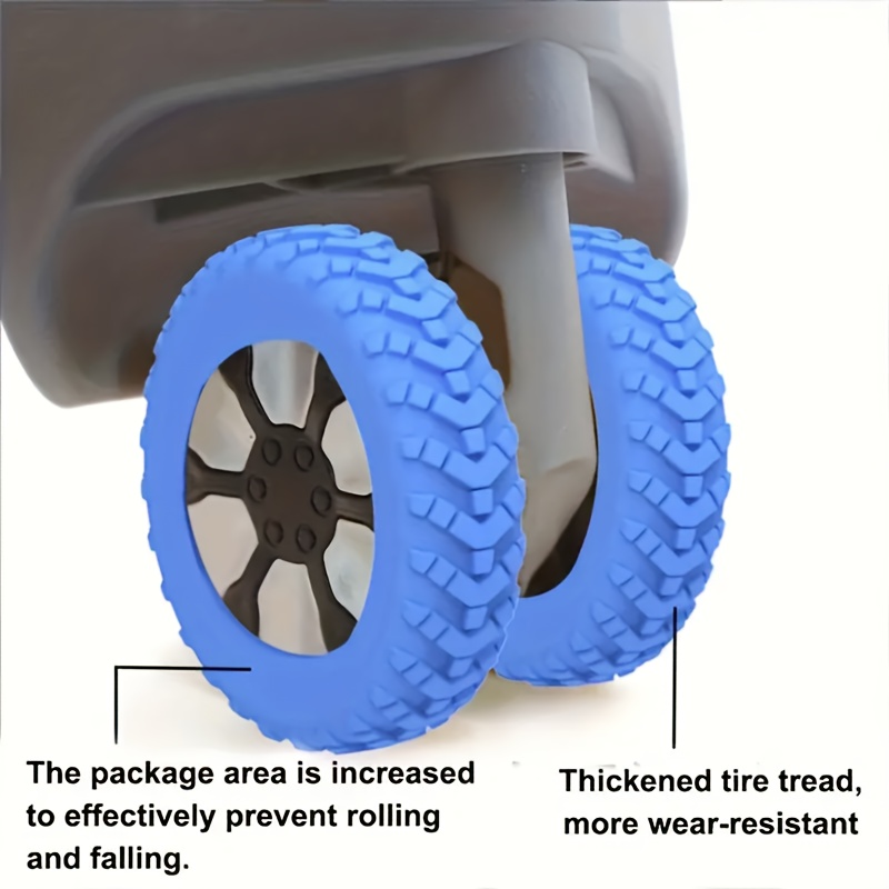 10 Durable Luggage Wheel Protectors - Shock-absorbing, Noise Reducing Cover For Suitcases With Casters And Baskets - Essential Travel Accessory