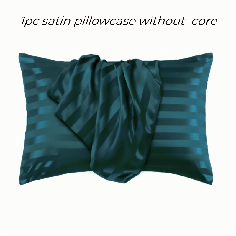 1pc Comfortable and Breathable Striped Satin Pillowcase - Envelope Closure - Soft and Skin-Friendly