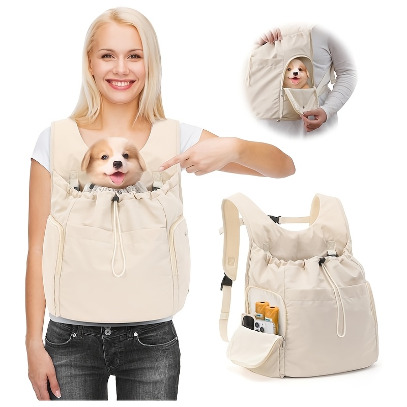 Image of Dog Carrier Sling, Pet Carriers For Small Dogs And Cats Up To 20lbs, Puppy Carrying Backpack Pet Purse With Pockets, Adjustable Shoulder Strap, For Travel