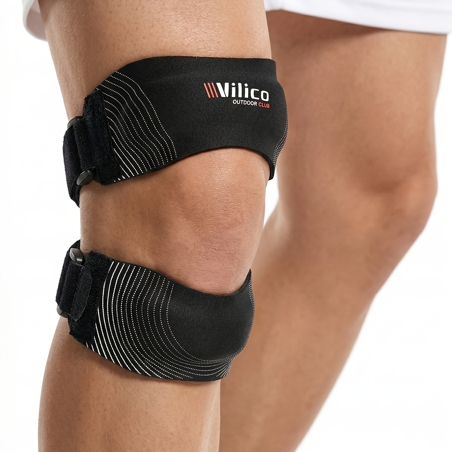TEMU 1pc Adjustable Kneebrace - Breathable And Anti-slip - Equipped With Patella And Patella Support Strap, Suitable For Outdoor Activities, Fitness,