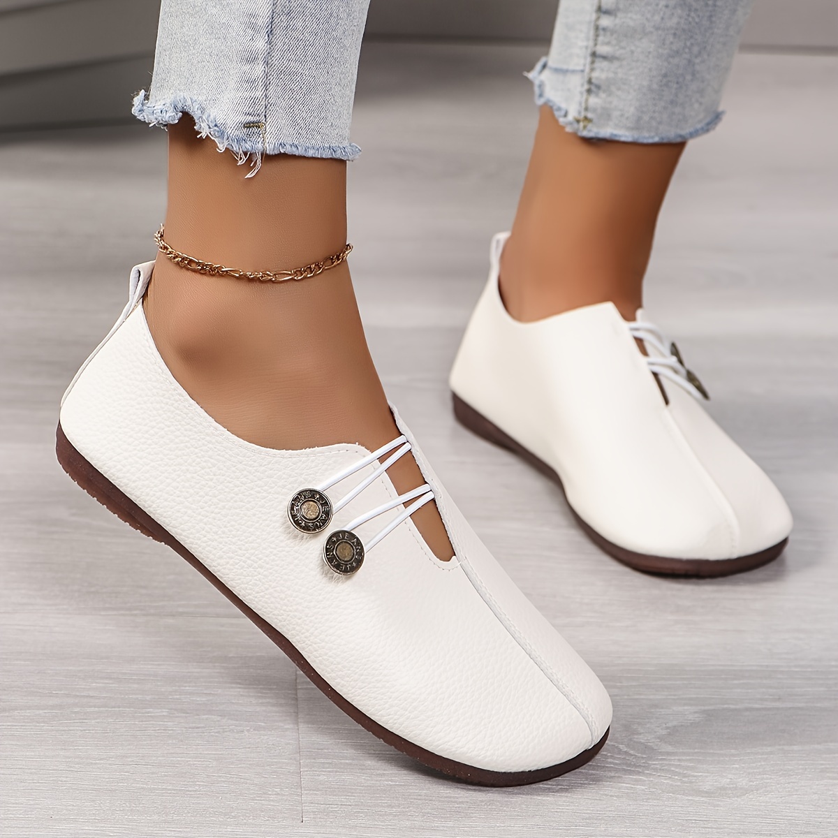 

Women's Fashion Solid Color Flat Shoes, Casual Slip On Low Top Shoes, Lightweight & Comfortable Shoes