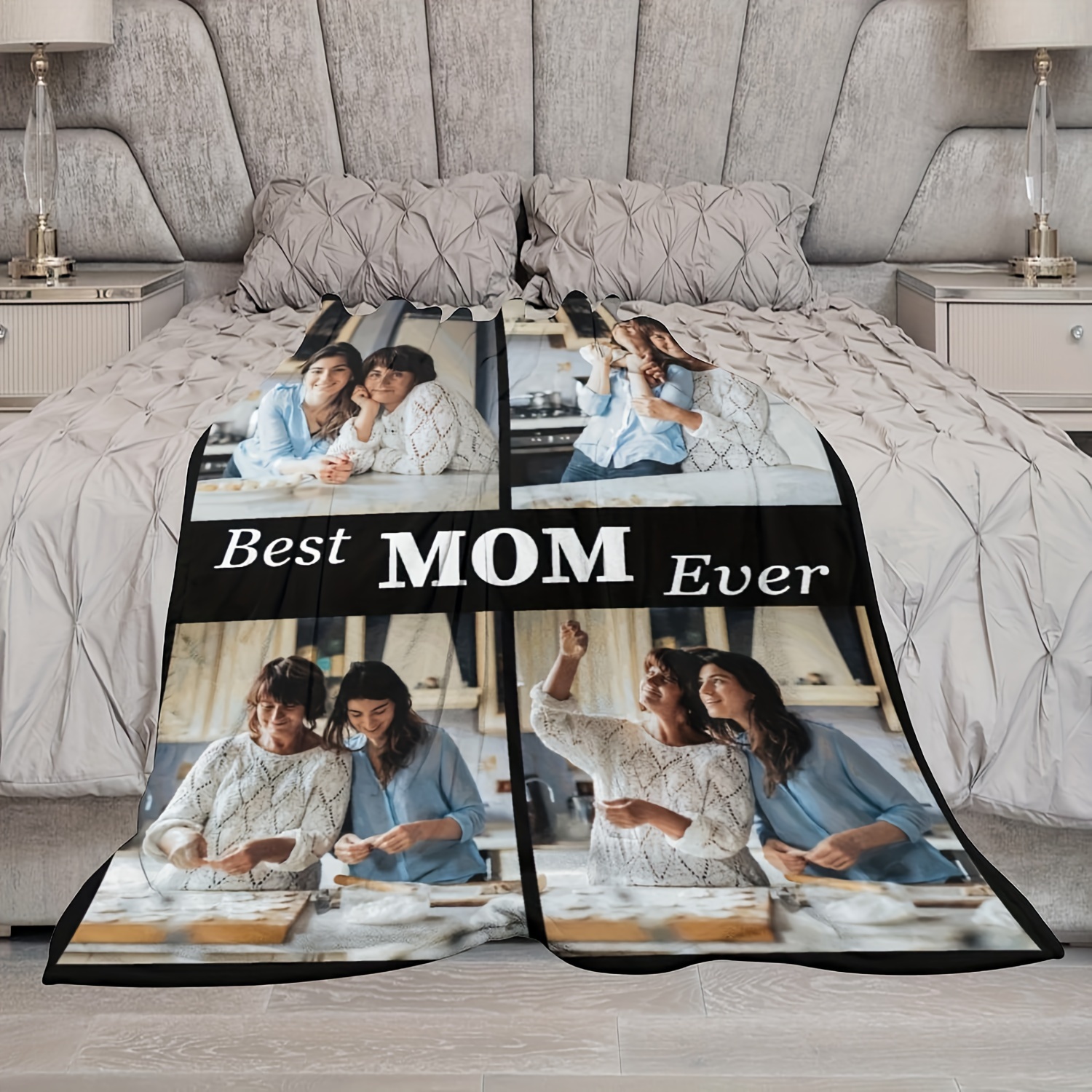 personalized photo custom blanket gift mom Temu United Kingdom