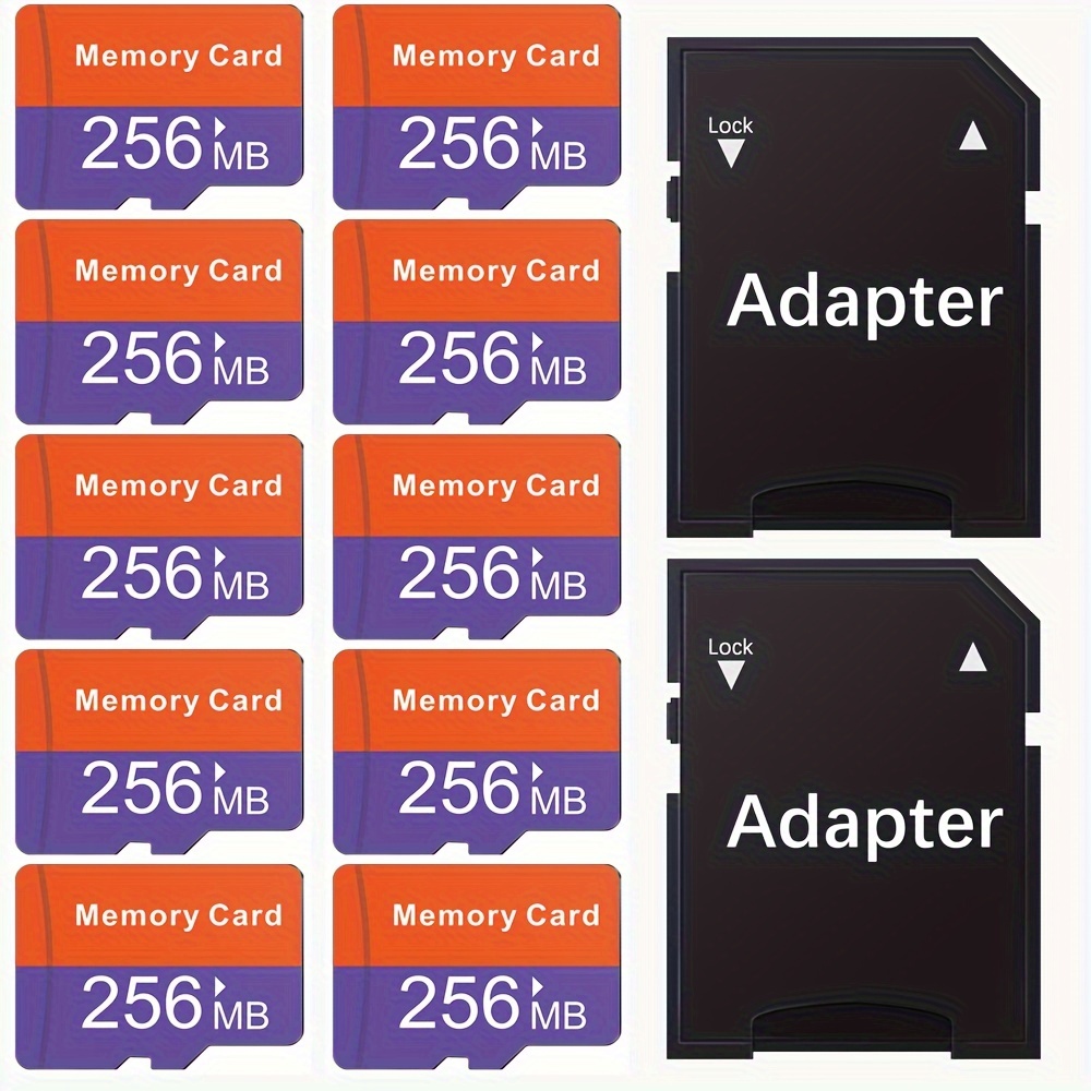 

10 Packs 256mb Sd Adapter Micro Sd Card Tf Card, Flash Memory, Memory Card, Memory Card, Suitable For Tablet/camera/phone/laptop/pc/ Car Stereo/game Console/audio, Non-gb Card