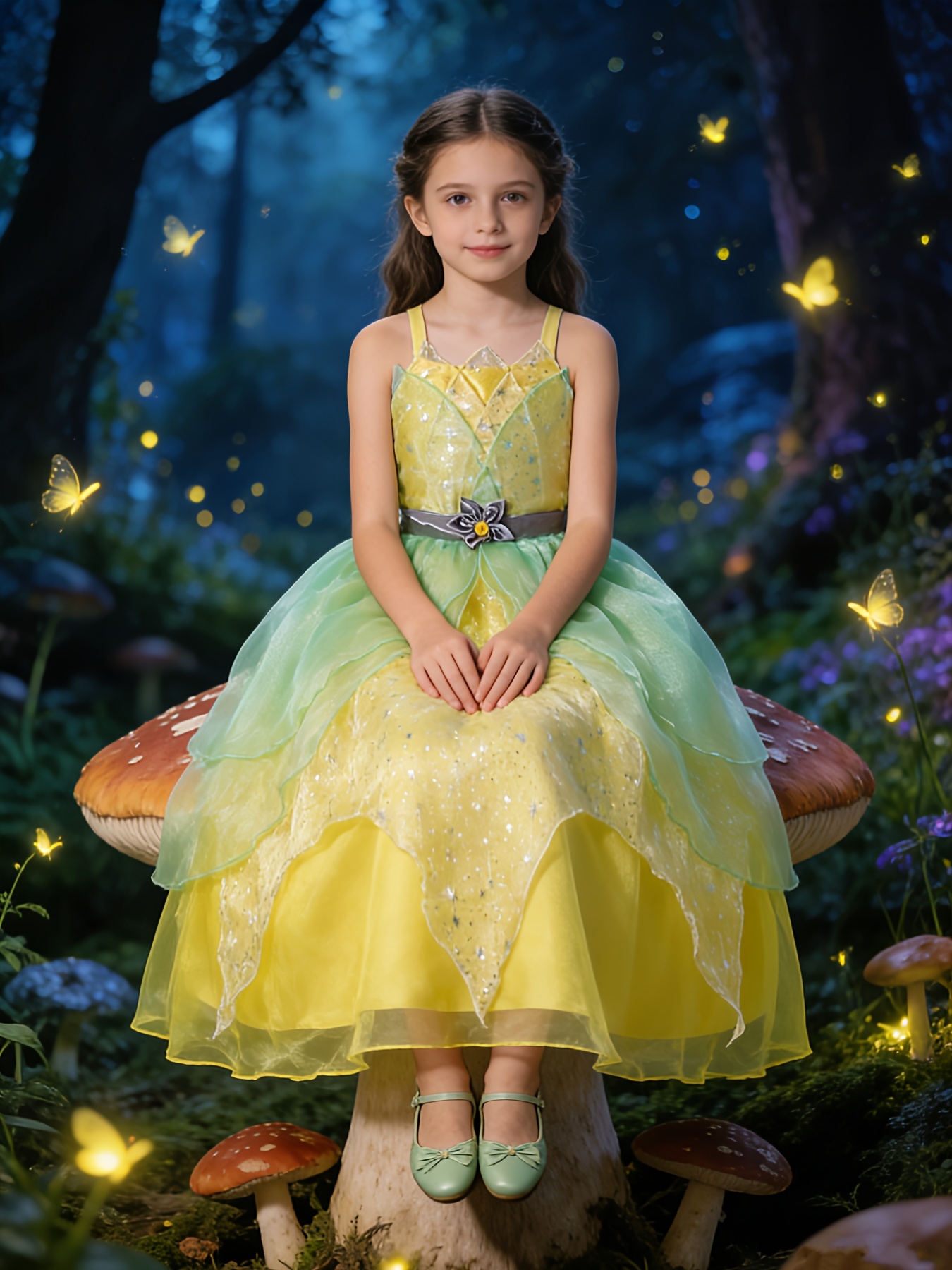 green emerald velvet dress Bloom Fairy Dress Purple