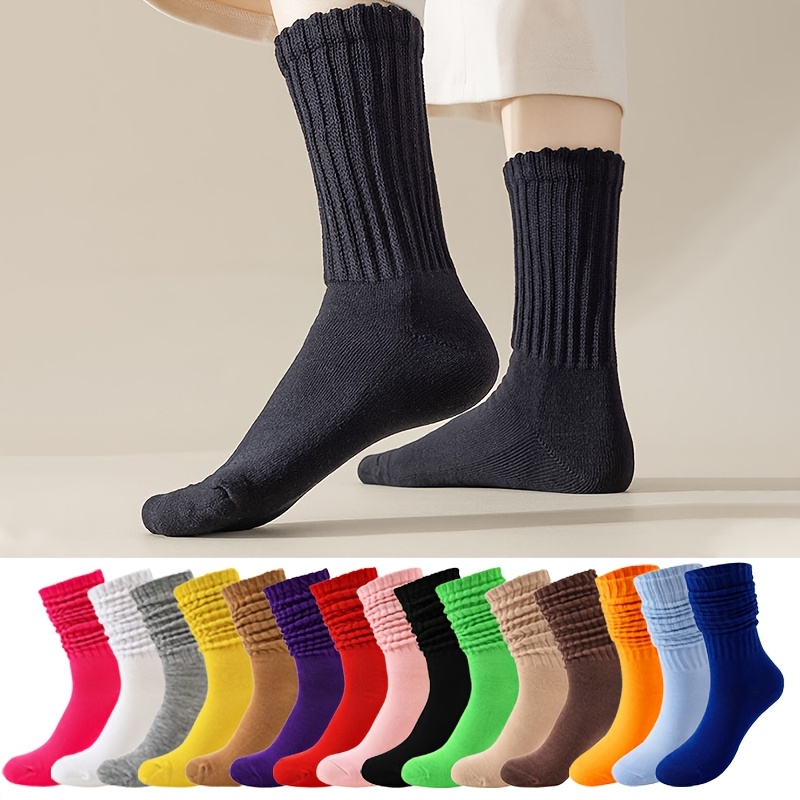 

9 Pairs Of Unisex -colored Slouch Socks, Soft And Breathable Socks, Wear And .