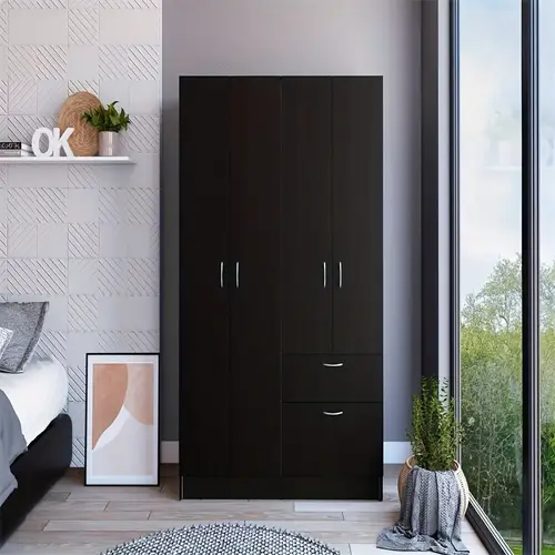 1 drawer rectangle black and white portable closets
