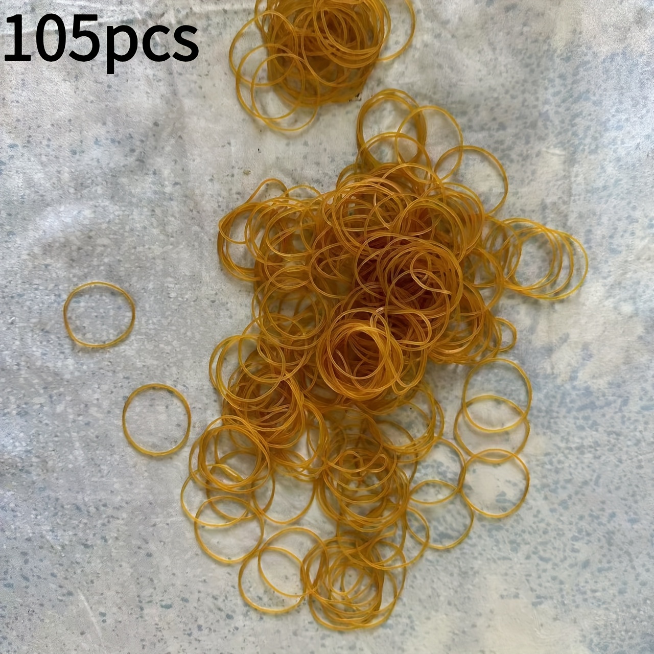 TEMU 105/205/305/505/1005pcs Yellow Rubber Bands - 36mm Small Reusable Elastic Rings For Hair, Office & Home Organization, Durable Non-slip Hair Ties