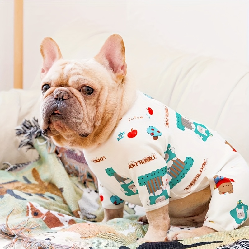 TEMU 【フレンチブルドッグ】ドール服 小型犬 秋 冬 暖かい パジャマ 毛玉防止 落ち毛防止 四つ足 伸縮性 服