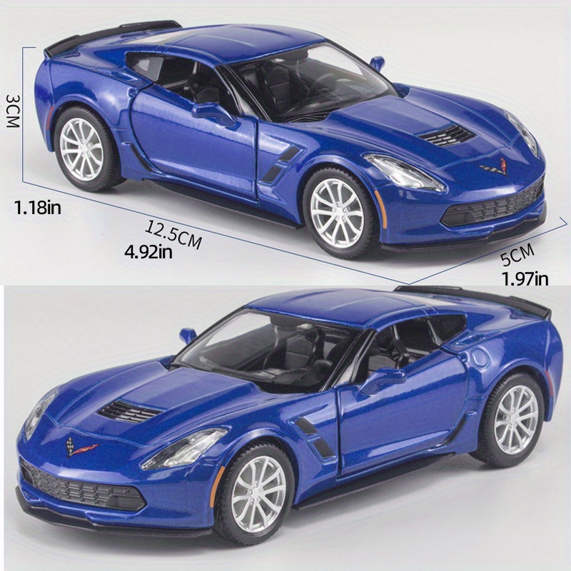 Image of Simulation 1:36 Scale Alloy Golden Corvette C Sedan Sports Car Model Features And A Pull-back Mechanism, Making It A Car Gift For Boys And Girls For Holidays, Christmas, Or Birthdays