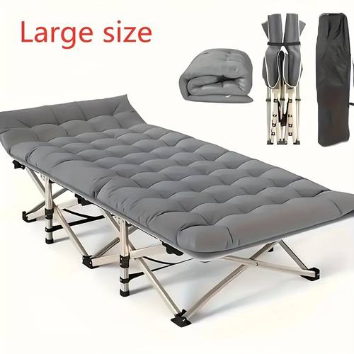 1pc foldable all in one camping bed portable foldable guest bed adult sleeper bed heavy duty gray suitable for teenagers adults travel beach and camping balcony work outdoor gifts for man local warehouse outdoor only
