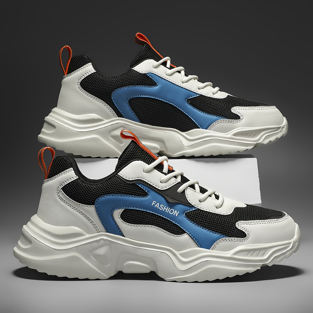 Lightweight Breathable Non Slip Platform Shoes, Lace Up Comfy Sneakers For Street Walking - All Seasons Men's Comfy Shoes