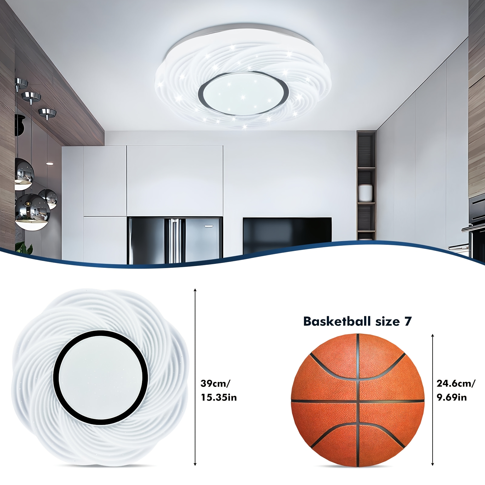 36W LED stropna svetilka hladne bele barve, 1 kos, kremno bela oblika, luč za spalnico, enostavna stropna svetilka za glavno spalnico, okrogel