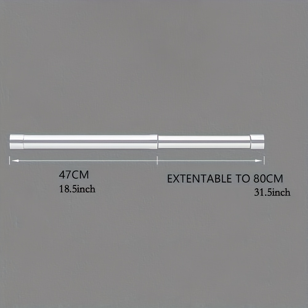 1pc Useful Extendable Stainless Steel Wardrobe Clothes Rod Adjustable Closet Rail Pole Curtain Telescopic Hanging Rod