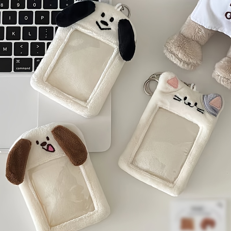 Cute Animal Pattern Credit Card Plush Holder Stylish Id Card - Temu