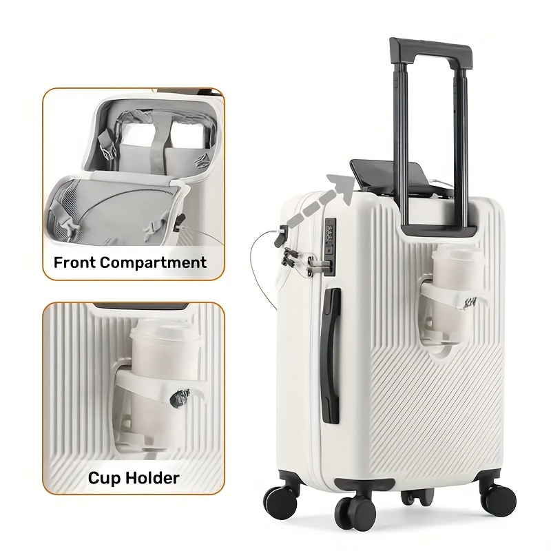 TEMU Lightweight 1pc 20/24/26 Inch Carry On Suitcase Luggage, Abs+pc Durable Suitcase, Easy Maneuverability Travel Functional Boarding Case With