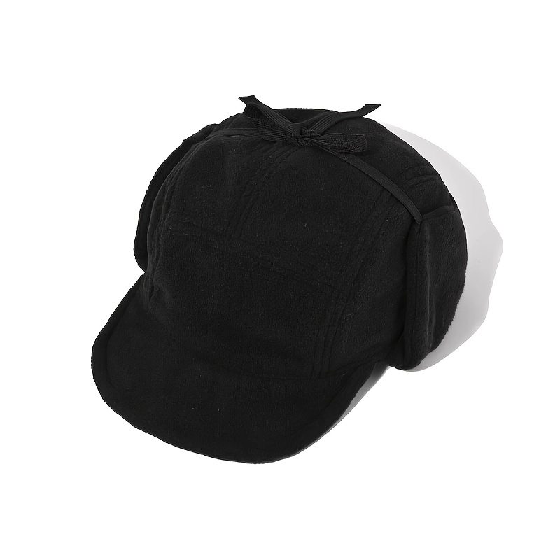 TEMU Clape Street Earflap Hat Vintage Outdoor Hiking Fleece Windproof Contrast Color Duckbill Cap Warm Contrast Ushanka