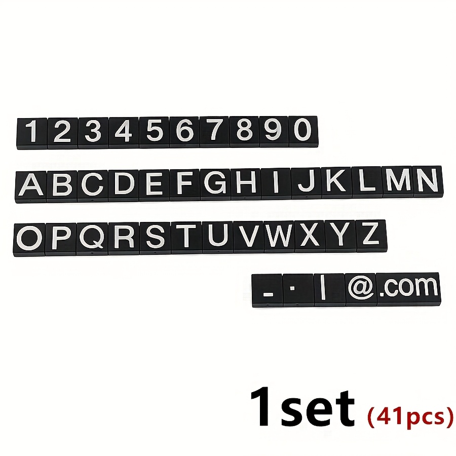 41pcs Smooth Print Letters Numbers Building Blocks Figures Bricks Tile 1x1 Compatible 3070 Educational Creative Size Toy For Kid