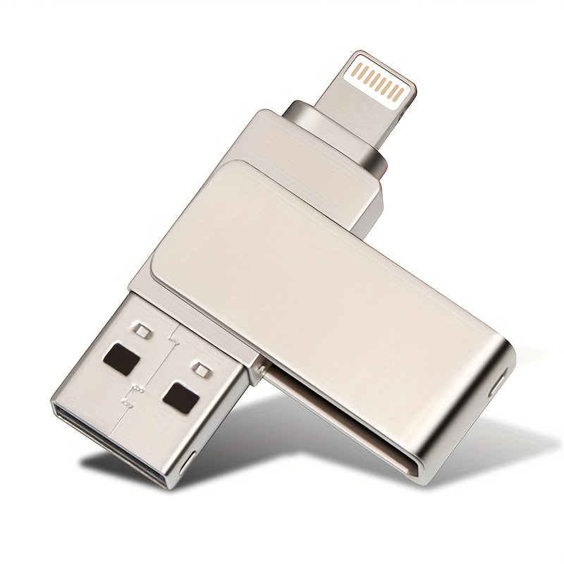 TEMU Flash For Iphone, 128gb/256gb Durable Metal 2-in-1 Photo Stick, High Speed Usb 3.0 Memory Storage For Ipad, , Pc And Laptops