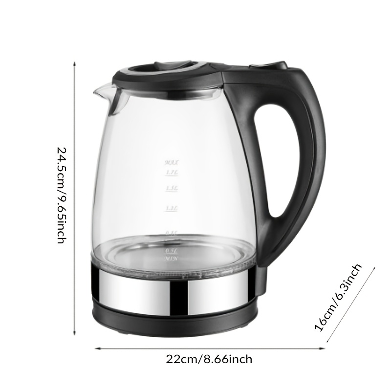 glass electric kettle with automatic   and dry burning protection function kitchen household hot water pot food grade stainless steel large   easy to clean high power instant hot water pot anti dry burning Product details 0