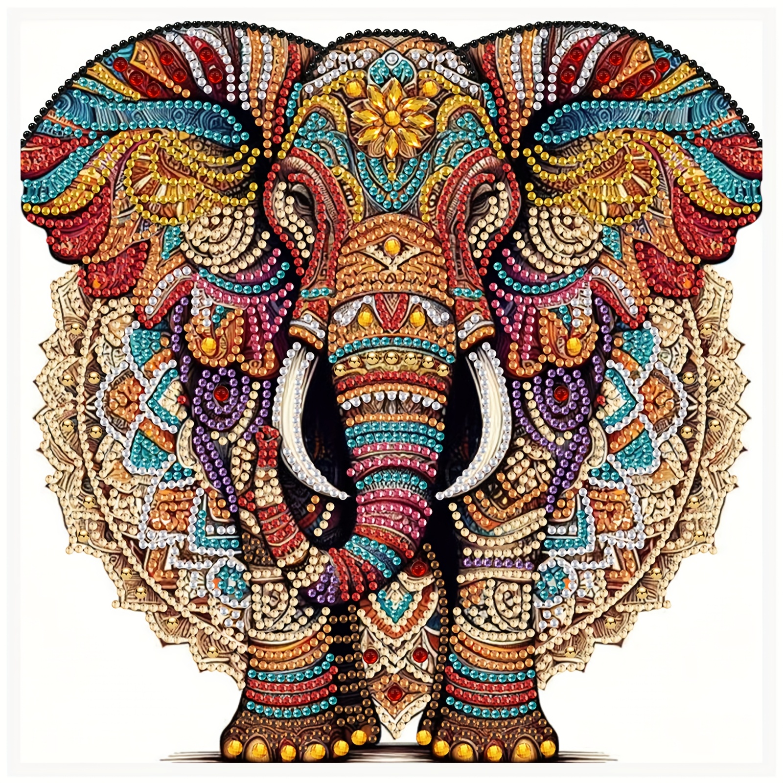 diamond painting kit for adult beginners elephant theme acrylic circular and irregular shapes suitable for insect themed wall and countertop decoration in living rooms bedrooms and study rooms 11 8x11 8 inches