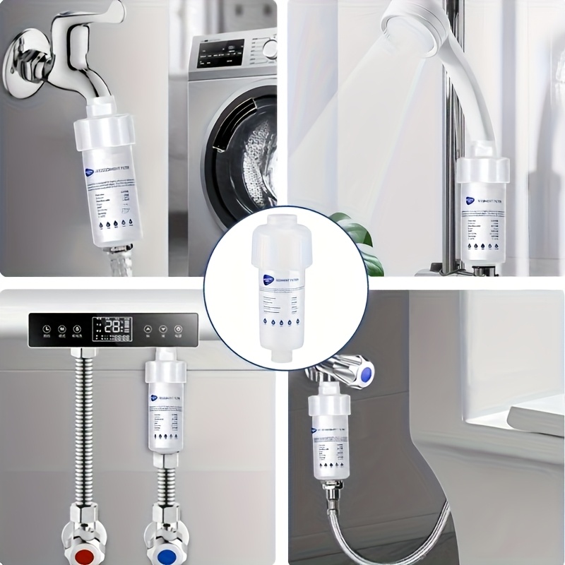 4 filtros de agua para lavadora, filtro de manguera para lavadora | Filtro de sedimentos de 5 micrones para lavadora, cabezal de ducha, grifo de ducha, calentador de agua | Filtro de agua en línea, purificador de agua doméstico, sistema de filtro de agua para el hogar