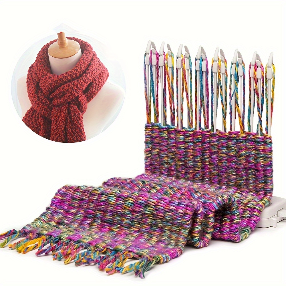 

Rainbow Scarf Kit - Diy Knitting For Crafting, Non-electric Plastic Yarn Tool