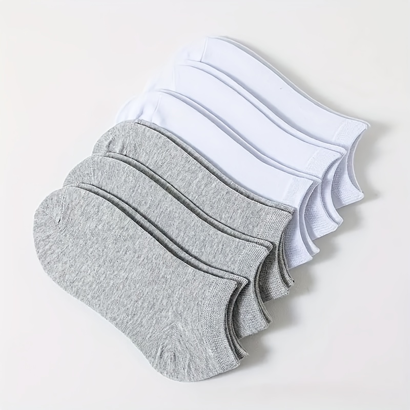 E-shop 6 Paar Unisex Atmungsaktive Unsichtbare Bootssocken - Feuchtigkeitstransportierende Faser, Erhältlich in Unifarben (, Grau), Bequem für den