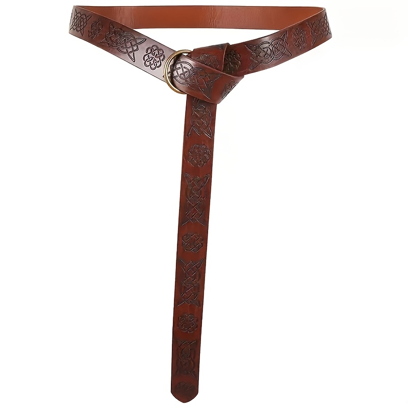 TEMU Bolso de cintura retro medieval estilo vikingo con cordón, de cuero sintético, accesorio de vestir para renacentistas de juegos real