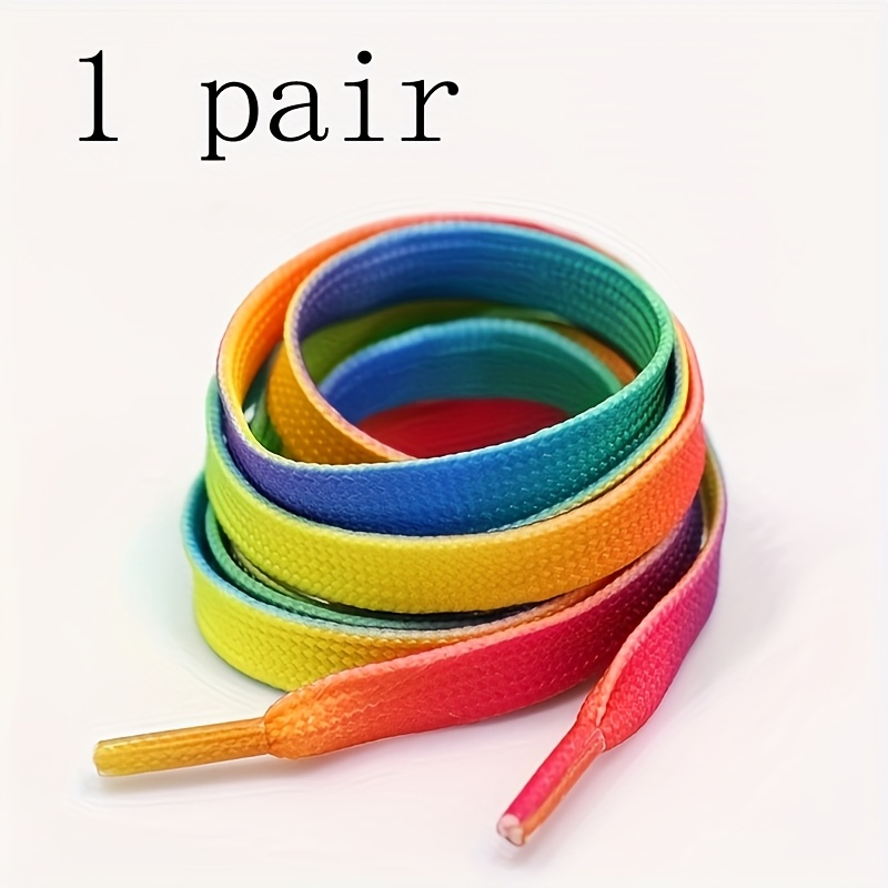 1pair Fashion Gradient Print Flat Shoe Lace - Casual Shoelaces - For Sneakers & Casual Shoes - Suitable For Casual Attire - Perfect Gift For