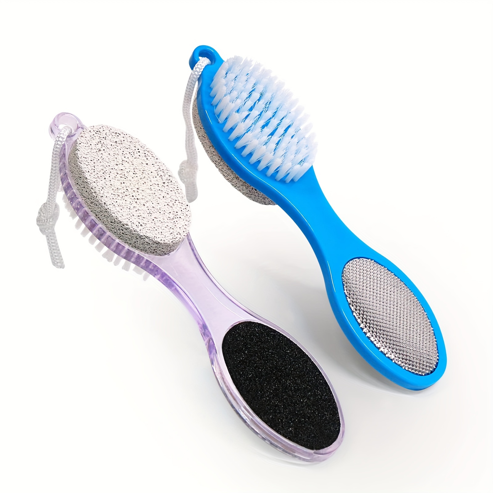 

4 In 1 Foot Care Paddle Kit – Multifunctional Callus Trimmer Foot Brush Scrubber With Stone, Metal File, And Cleaning – Unscented, Plastic, Manual , No Batteries Required