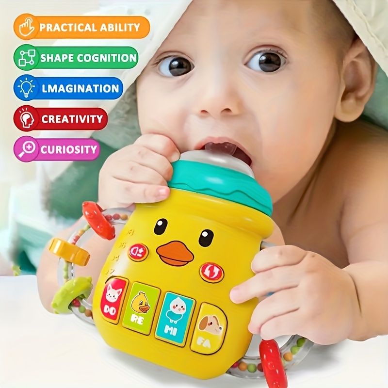 

Interactive Singing & Light-up Baby Bottle Toy - Chewable Teether For 0-3 Years, Perfect Gift (batteries Not Included) Toy For Baby Toy Baby Bottle