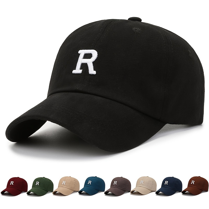 

Unisex Classic Embroidered 'r' Baseball Cap, Adjustable Size Casual Hat, Multiple Color Options, Fits All